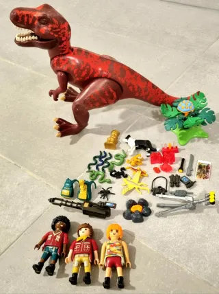 Playmobil jungla con dinosaurio y figuras