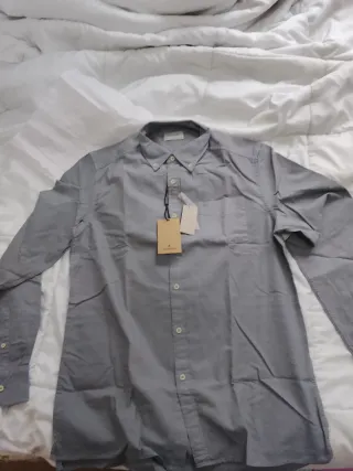 Camisa Scalpers Regular Fit Gris Azulada Talla M