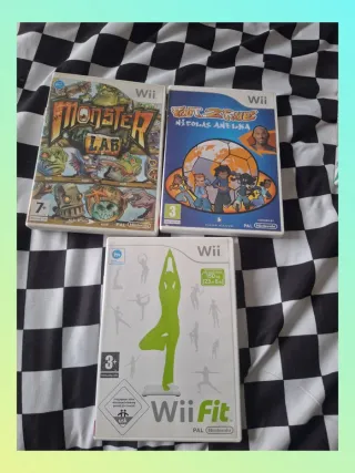 Lote 3 juegos Wii: Monster Lab, Foot 2 Rue, Wii Fi