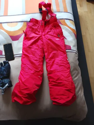 Pantalón de esquí para niño rojo 6-7 años