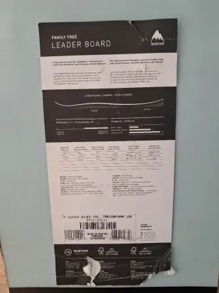 Tabla Snowboard 158 Burton Leader Board
