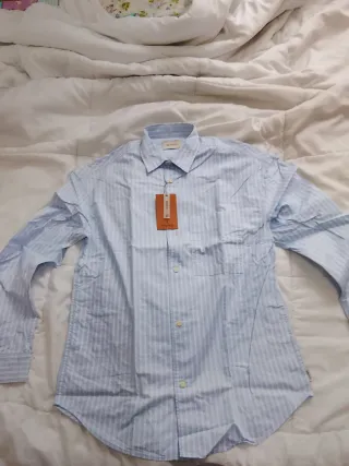 Camisa Scalpers Rayas Azul y Blanca Talla S