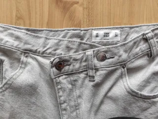 Pantalón vaquero Lefties ancho gris claro