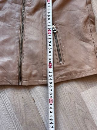 Chaqueta Cuero Vintage Y2K Beige Made in Italy 00s