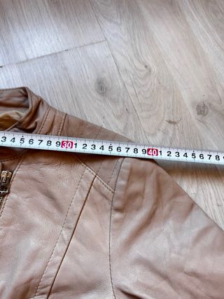 Chaqueta Cuero Vintage Y2K Beige Made in Italy 00s