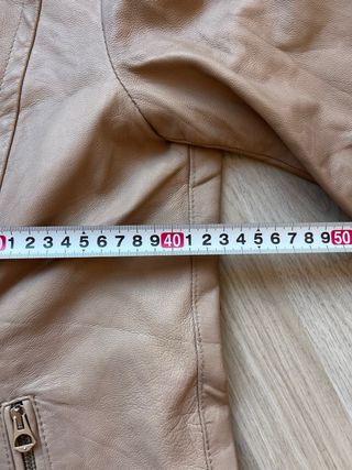 Chaqueta Cuero Vintage Y2K Beige Made in Italy 00s