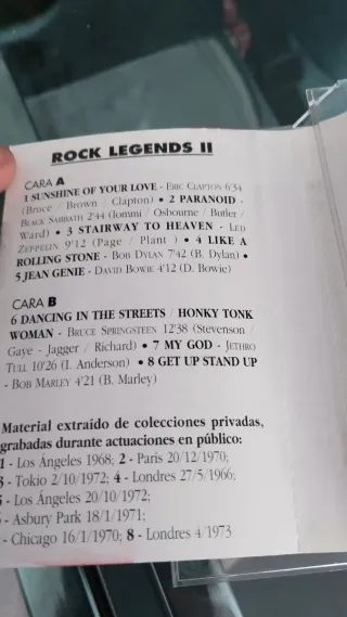 Los grandes del rock x2 cassettes