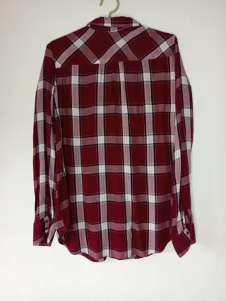 Camisa cuadros mujer roja y blanca