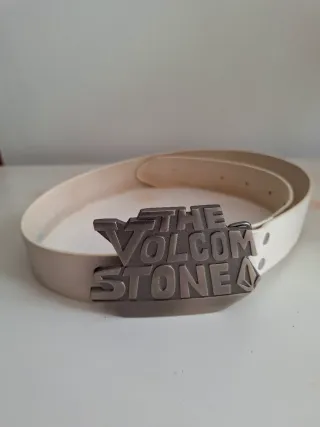 Cintura Volcom vintage, bianca con fibbia logo