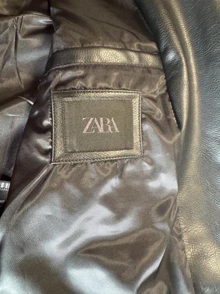 Chaqueta efecto piel negra para hombre