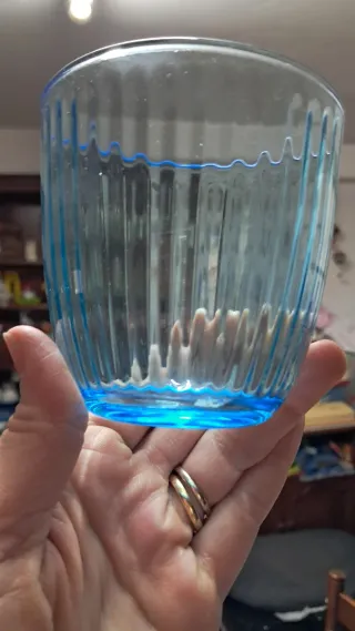 6 Bicchieri Vetro Colori Assortiti