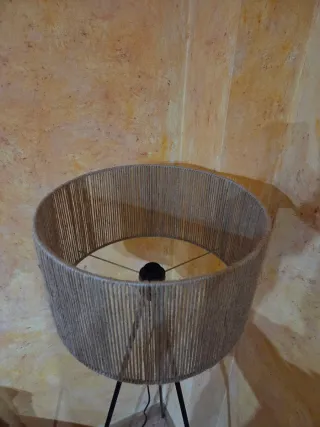 Lámpara de pie budi, de cañamo, 42cm diametro