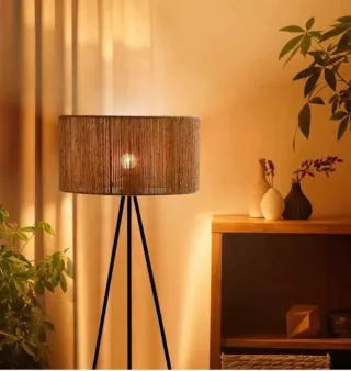 Lámpara de pie budi, de cañamo, 42cm diametro