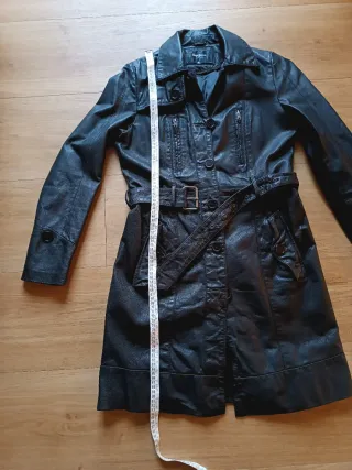 Abrigo de piel Pepe Jeans negro