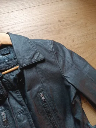 Abrigo de piel Pepe Jeans negro