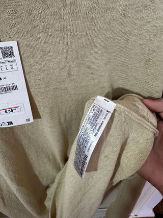 Jersey Zara Lino Hombre Beige Talla L