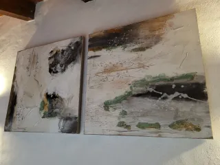 Lote 2 quadri astratti.