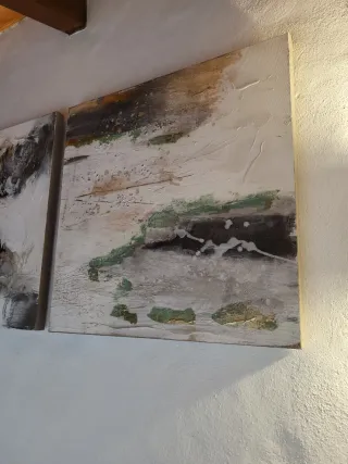 Lote 2 quadri astratti.