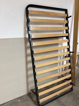 Somier cama 90cm metal y madera