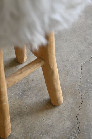 Sgabello La Forma bianco e legno