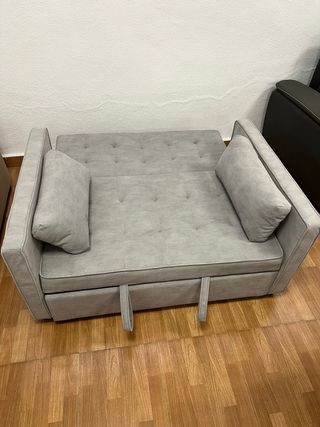 Sofá Cama Gris Tela