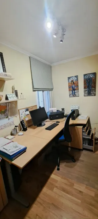 Mesa de despacho/oficina madera de  abedul y metal