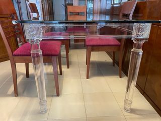 Mesa cristal y metacrilato 180x90