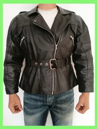 Motera cuero auténtico XXXL mujer S hombre Medidas