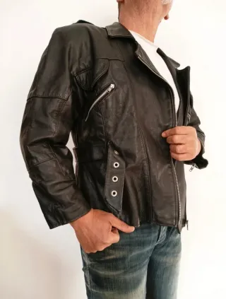 Motera cuero auténtico XXXL mujer S hombre Medidas