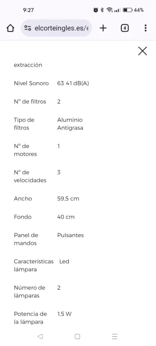 Campana extractora de cocina