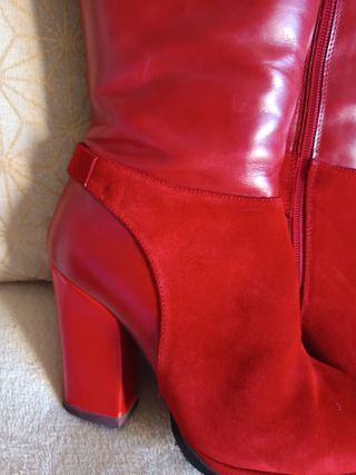 Botas Rojas Piel Genuina Marian T. 38