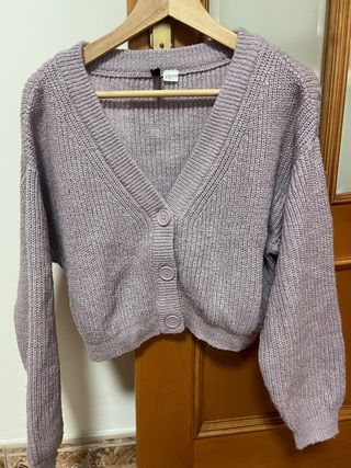 Chaqueta punto H&M Morada Talla S