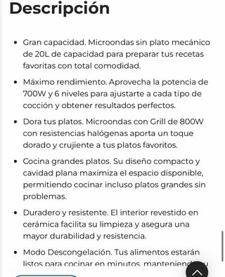 Microondas Cecotec Grill 20L