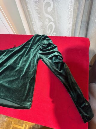 Blusa verde terciopelo talla única