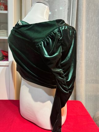 Blusa verde terciopelo talla única