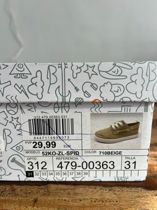 Zapatos niño beige cordones “El corte ingles”
