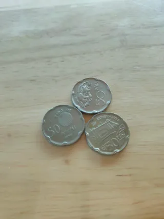 Lote 3 monedas 50 pesetas