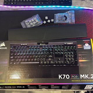 Caixa Teclado Corsair K70 RGB MK.2 + Base Pulso