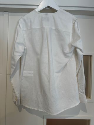 Camisa blanca de lino niño ceremonia