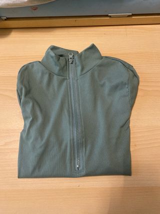 Maglia maniche lunghe crop costine