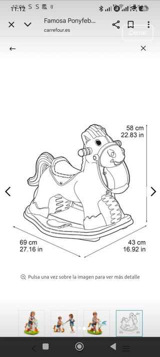 Caballo balancín infantil de plástico