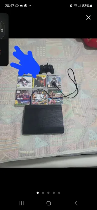 Consola PS3 Super Slim Negra + 6 Juegos i cables