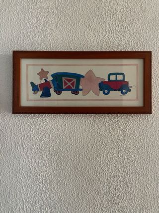 Cuadro infantil de madera y papel