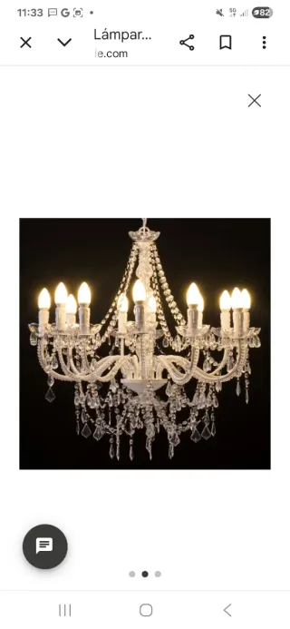 Lámpara de araña de cristal