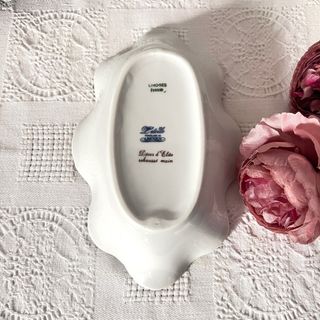 Bandeja Limoges porcelana floral dorada