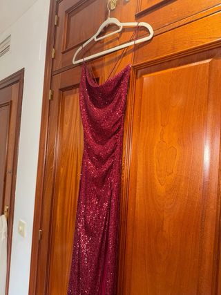 Vestido fiesta lentejuelas rojo
