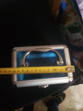 Maletín joyero azul y plateado