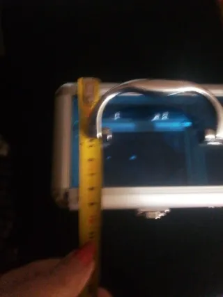 Maletín joyero azul y plateado