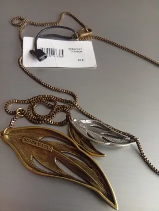 Colgante Bimba y Lola Hojas Dorado y Plateado