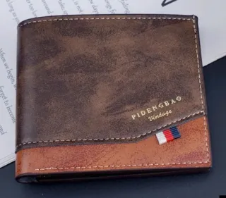 Billetera Hombre Vintage Marrón Nueva